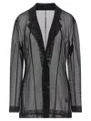 Norma Kamali Transparent Single-breasted Blazer With Peak Lapels In Black