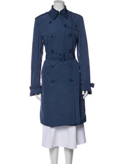 Pre-owned Norma Kamali Trench Coat In Blue