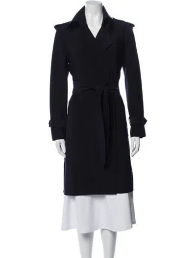 Pre-owned Norma Kamali Trench Coat In Blue