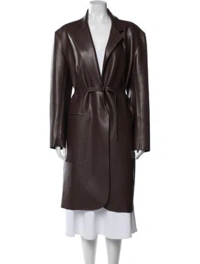 Pre-owned Norma Kamali Trench Coat In Brown