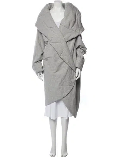 Pre-owned Norma Kamali Trench Coat In Gray