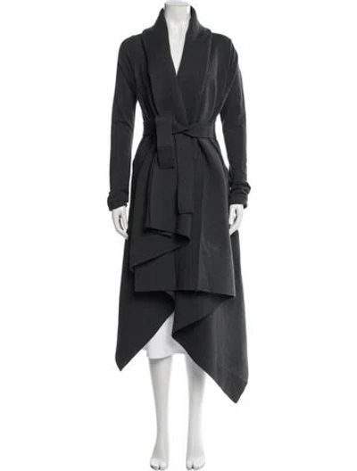 Pre-owned Norma Kamali Trench Coat In Gray