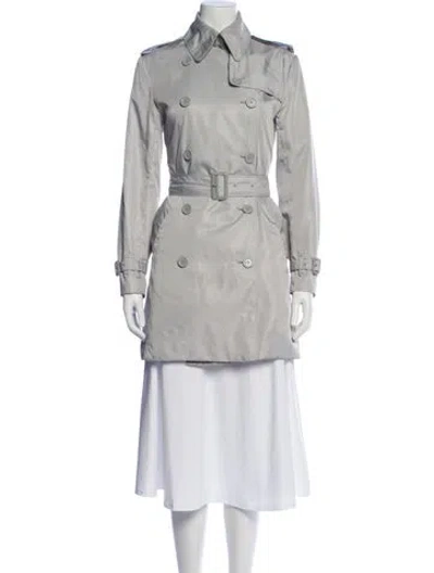 Pre-owned Norma Kamali Trench Coat In Gray