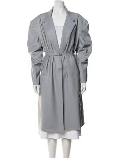 Pre-owned Norma Kamali Trench Coat In Gray