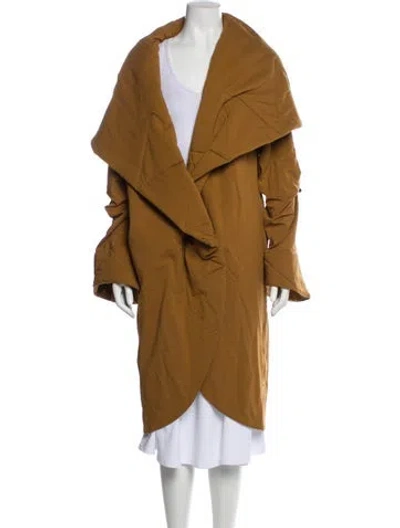 Pre-owned Norma Kamali Trench Coat W/ Tags In Brown