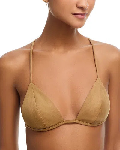 Norma Kamali Triangle Bikini Top In Brown