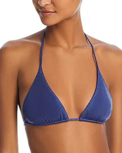 Norma Kamali Triangle Bikini Top In Blue