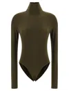 Norma Kamali High-neck Long-sleeved Bodysuit In Green