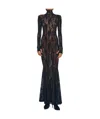 Norma Kamali Semi-sheer Lace Gown In Black