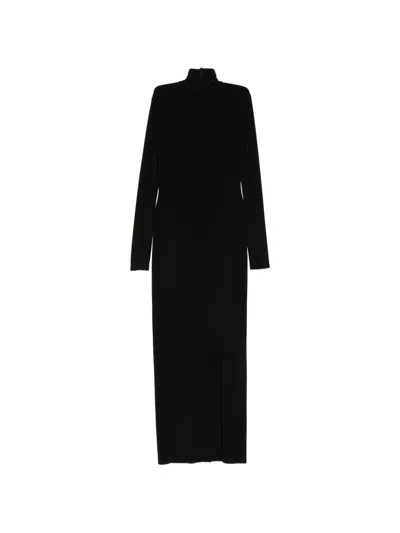 Norma Kamali Turtle-neck Long Dress In Black