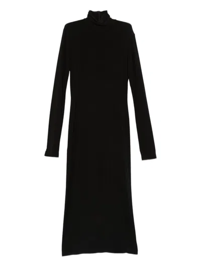 NORMA KAMALI NORMA KAMALI TURTLE-NECK MIDI DRESS
