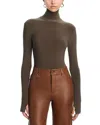 Norma Kamali Turtleneck Bodysuit In Brown