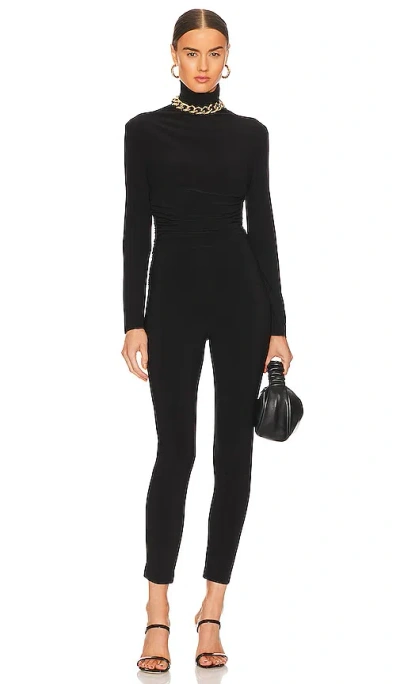 Norma Kamali Cutout Stretch-jersey Turtleneck Jumpsuit In Black