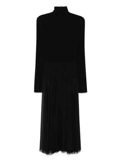 Norma Kamali Turtleneck Flared Midcalf Dress
