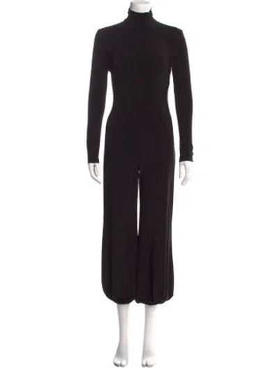 Pre-owned Norma Kamali Turtleneck Jumpsuit In Black
