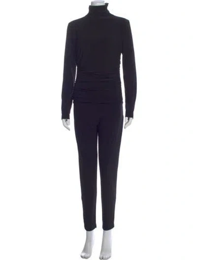 Pre-owned Norma Kamali Turtleneck Jumpsuit In Blue
