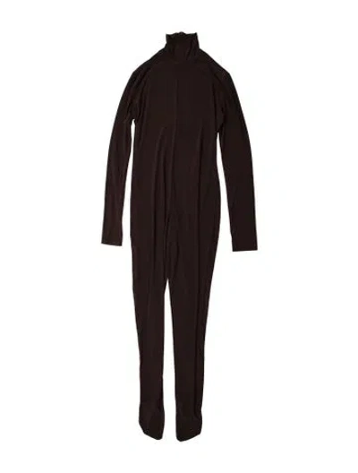 Pre-owned Norma Kamali Turtleneck Jumpsuit In Brown