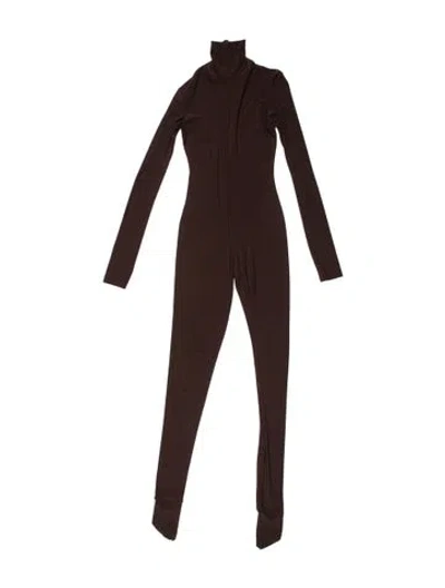 Pre-owned Norma Kamali Turtleneck Jumpsuit In Brown