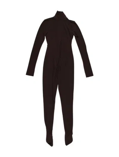 Pre-owned Norma Kamali Turtleneck Jumpsuit In Brown