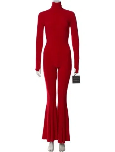 Pre-owned Norma Kamali Turtleneck Jumpsuit W/ Tags In Red