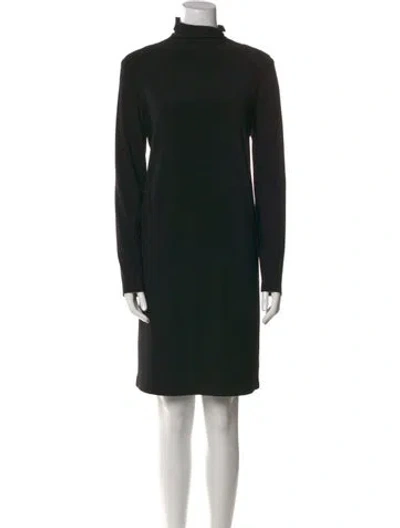 Pre-owned Norma Kamali Turtleneck Knee-length Dress In Black