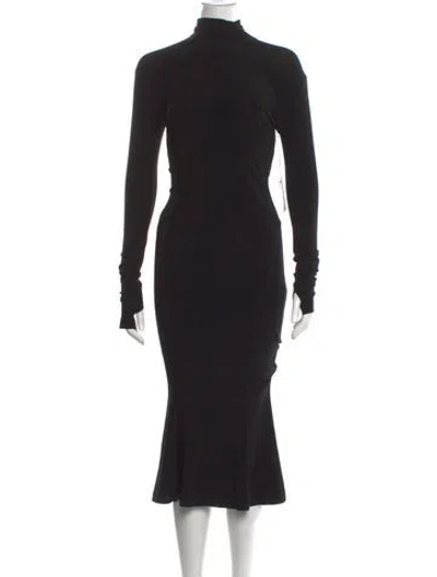 Pre-owned Norma Kamali Turtleneck Long Dress In Black