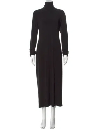 Pre-owned Norma Kamali Turtleneck Long Dress In Black