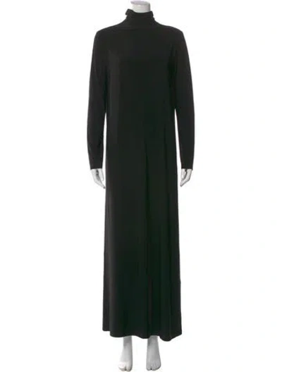 Pre-owned Norma Kamali Turtleneck Long Dress In Black