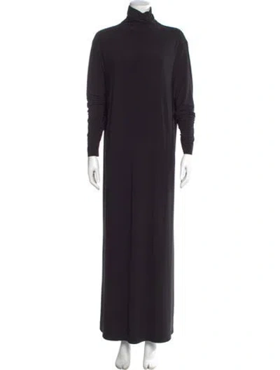 Pre-owned Norma Kamali Turtleneck Long Dress In Black