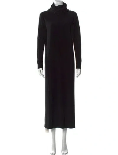 Pre-owned Norma Kamali Turtleneck Long Dress In Black