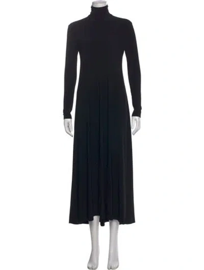 Pre-owned Norma Kamali Turtleneck Long Dress In Black