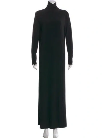 Pre-owned Norma Kamali Turtleneck Long Dress In Black