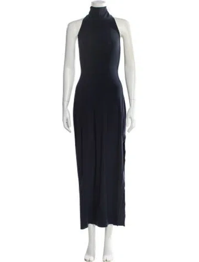 Pre-owned Norma Kamali Turtleneck Long Dress In Black
