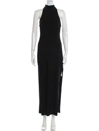 Pre-owned Norma Kamali Turtleneck Long Dress In Black