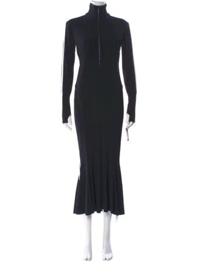 Pre-owned Norma Kamali Turtleneck Long Dress In Black