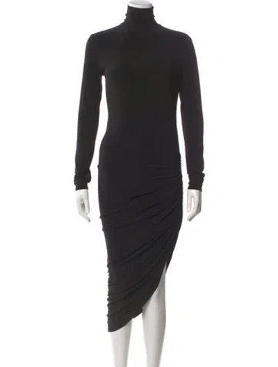 Pre-owned Norma Kamali Turtleneck Long Dress In Black