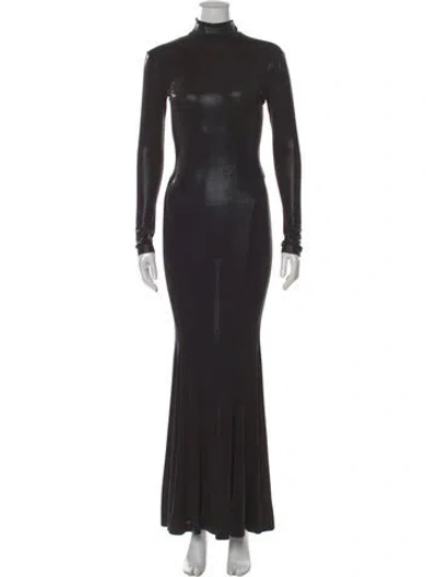 Pre-owned Norma Kamali Turtleneck Long Dress In Black