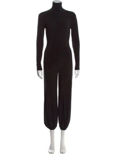 Pre-owned Norma Kamali Turtleneck Long Dress In Black