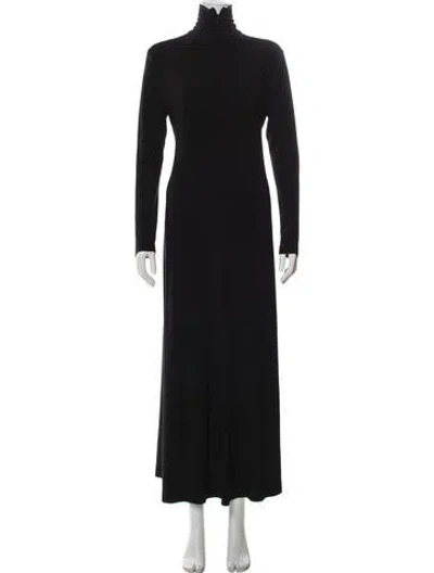 Pre-owned Norma Kamali Turtleneck Long Dress In Black