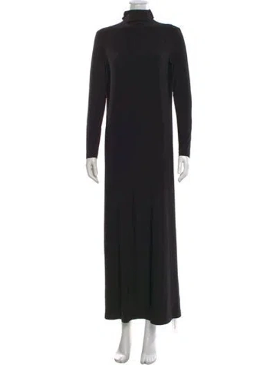 Pre-owned Norma Kamali Turtleneck Long Dress In Black