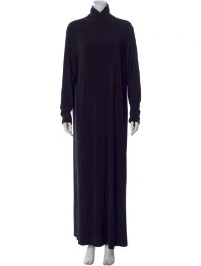 Pre-owned Norma Kamali Turtleneck Long Dress In Black
