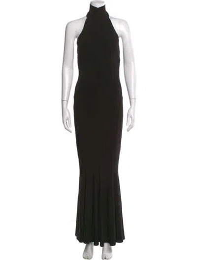 Pre-owned Norma Kamali Turtleneck Long Dress In Black