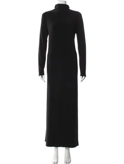 Pre-owned Norma Kamali Turtleneck Long Dress In Black