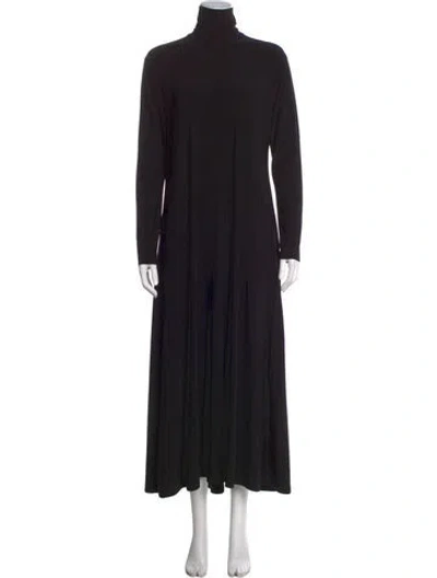 Pre-owned Norma Kamali Turtleneck Long Dress In Black