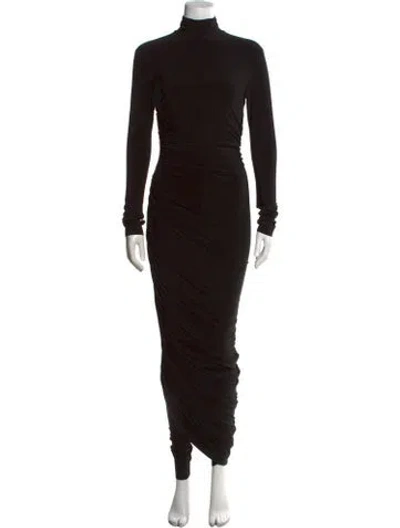 Pre-owned Norma Kamali Turtleneck Long Dress In Black