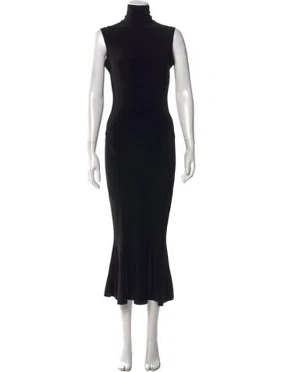 Pre-owned Norma Kamali Turtleneck Long Dress In Black