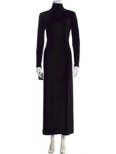 Pre-owned Norma Kamali Turtleneck Long Dress In Black