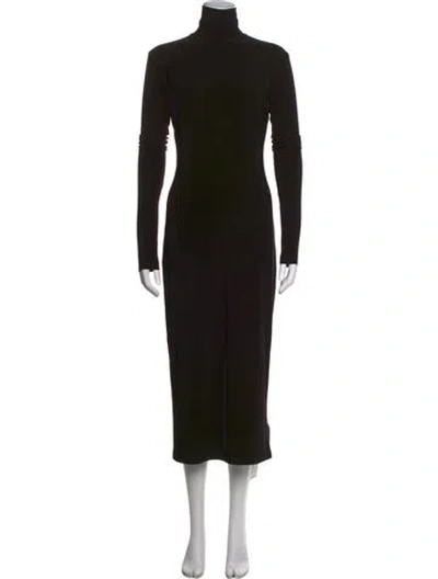 Pre-owned Norma Kamali Turtleneck Long Dress In Black