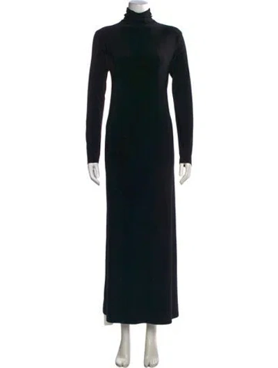 Pre-owned Norma Kamali Turtleneck Long Dress In Black
