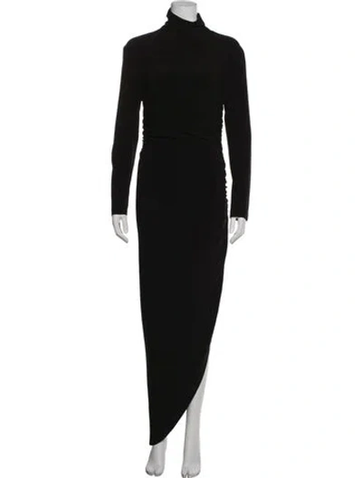 Pre-owned Norma Kamali Turtleneck Long Dress In Black